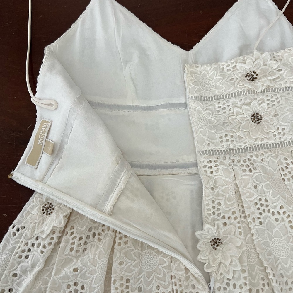 Silk Spaghetti Straps by Michael Kors Dress | ivory | 4 - Picture 12 of 15